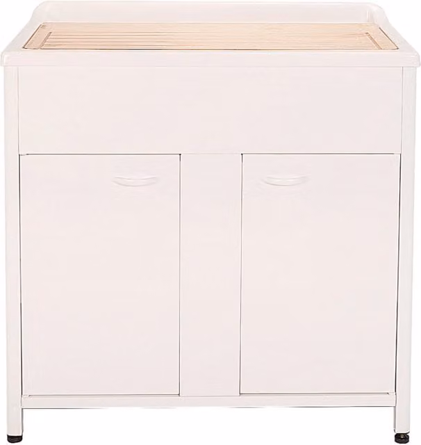 Mobile Lavatoio da Esterno in Polipropilene e Alluminio 80x50x83 cm Bianco