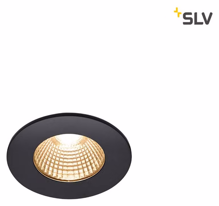 Patta-I LED plafoniera da incasso IP65 tonda nera Dim to warm