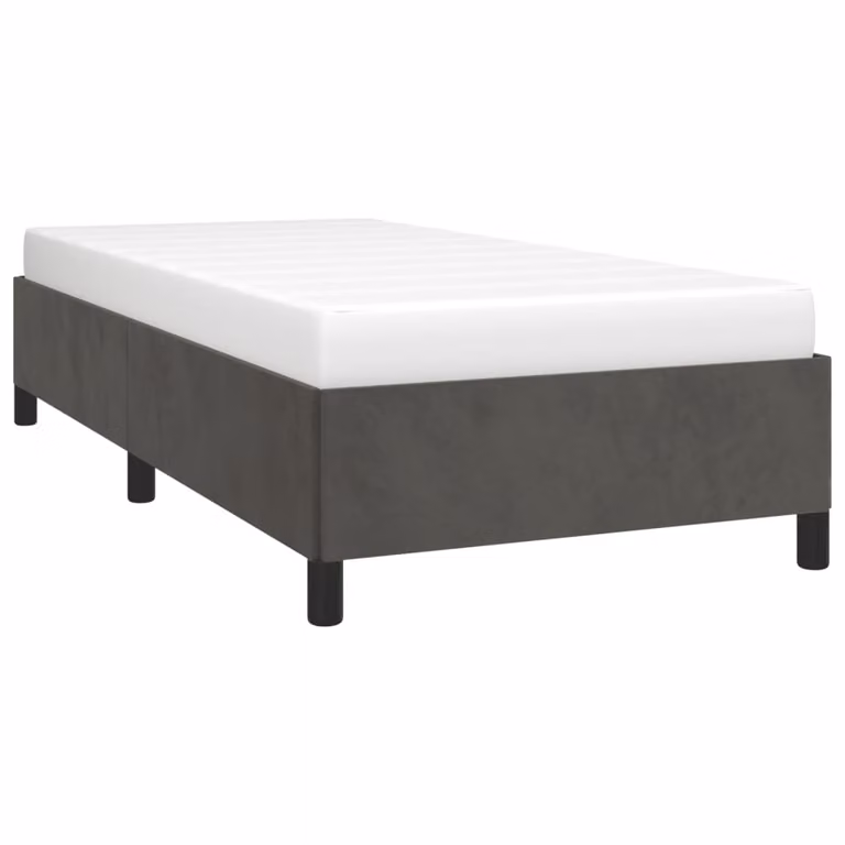 Giroletto senza Materasso Grigio Scuro 100x200 cm Velluto