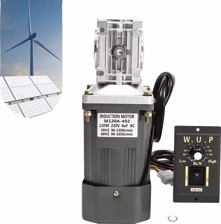 Motoriduttore elettrico, potenza 120W, tensione AC 220V, rapporto di trasmissione 30:1, velocità minima 60rpm, dimensioni 9*9*25cm