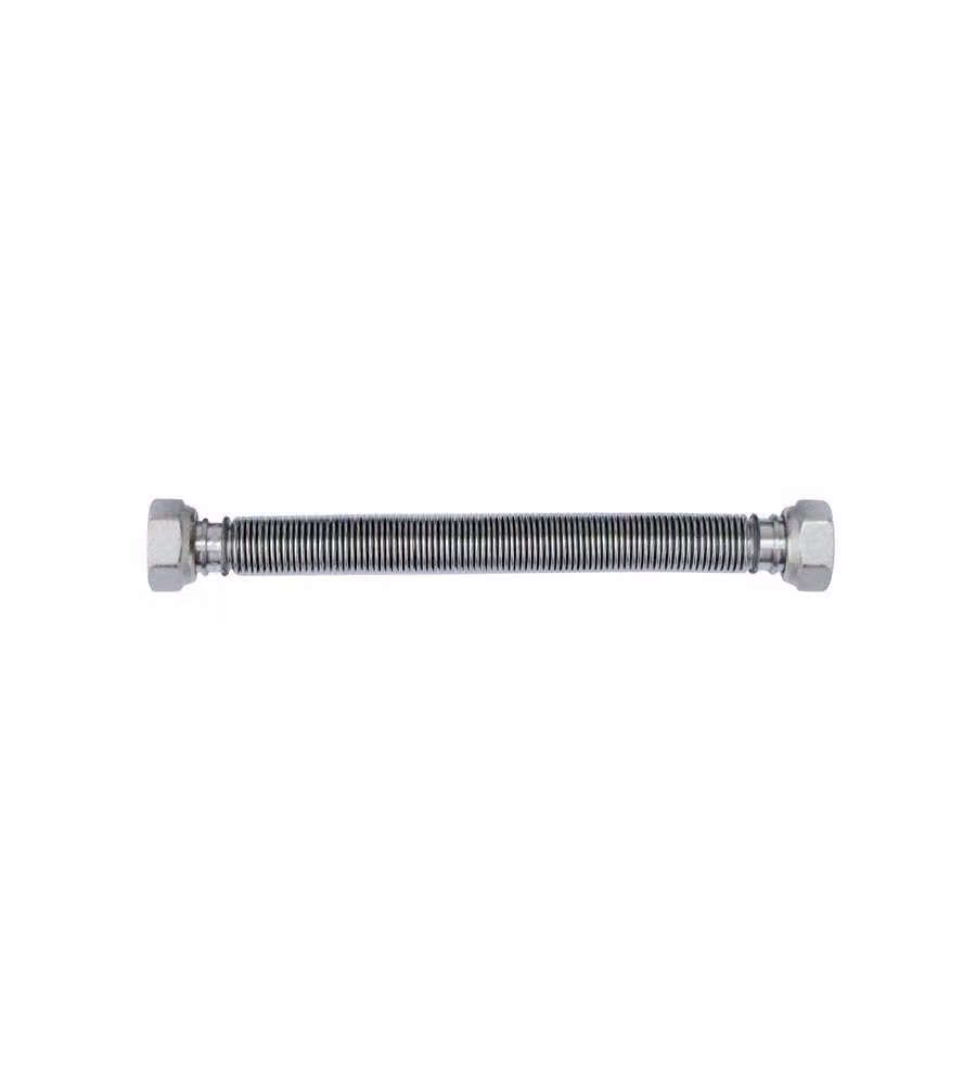 Tubo giunto acqua flessibile ed estensibile in acciaio Inox 100/200mm M/F 3/4"