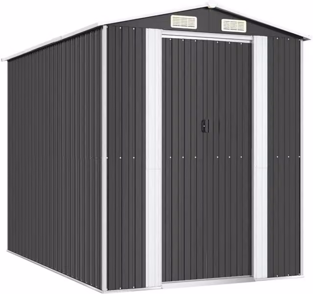Casetta da giardino in acciaio zincato antracite per attrezzi e ripostiglio esterno L/P/H: 192 x 274 x 223 cm – 1