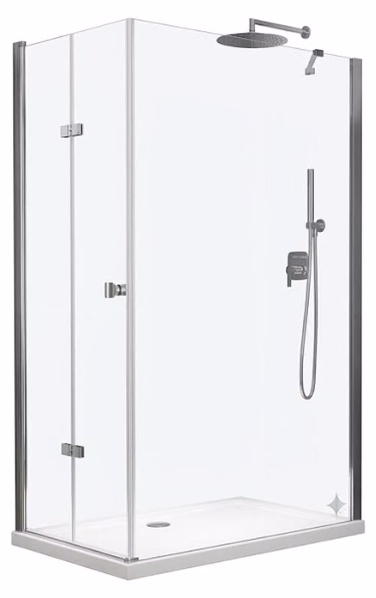 Glaswerk Westfalen - Cabina doccia angolare in vetro trasparente, dimensioni 100x90x195 cm