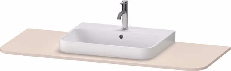 Console Duravit Happy D.2 Plus, 1300x550 mm, 1 découpe au centre, pour meuble sous-lavabo HP4942, HP4962, HP4972, HP031KM8383, HP031KM8383