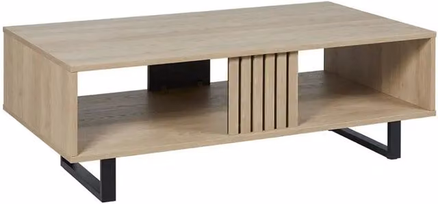 Tavolino robusto collezione LOFT Colori quercia chiara. Gambe in metallo nero
