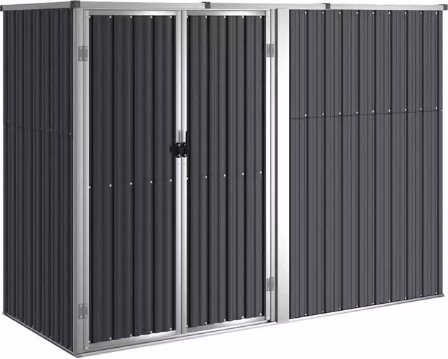 Capanno per Attrezzi Antracite 225x89x161 cm Acciaio Zincato CFW6603068