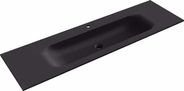 Mexen Vela lavabo da incasso 161 x 46,5 cm, nero opaco - 25231671