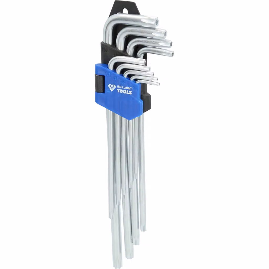 BRILLIANT TOOLS Set di 9 pezzi di chiavi offset lunghe con profilo Torx® - BT044019