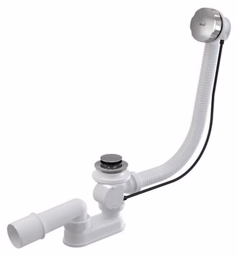 Sifone per vasca da bagno Alcadrain (Alcaplast) automatico completo, in metallo A55K-80