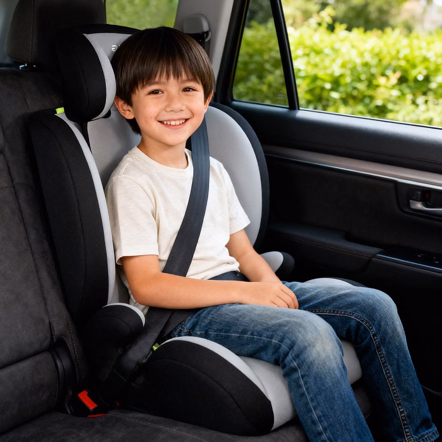 Seggiolino auto Tectake Sophie con omologazione i-Size, orientamento fronte strada, per bambini da 100 a 150 cm, colore grigio e nero – 3