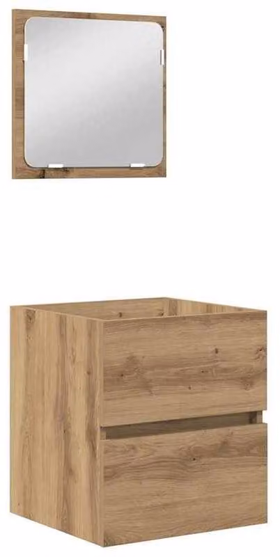 Set di mobili da bagno – Mobile lavabo con armadio alto e pensile a specchio