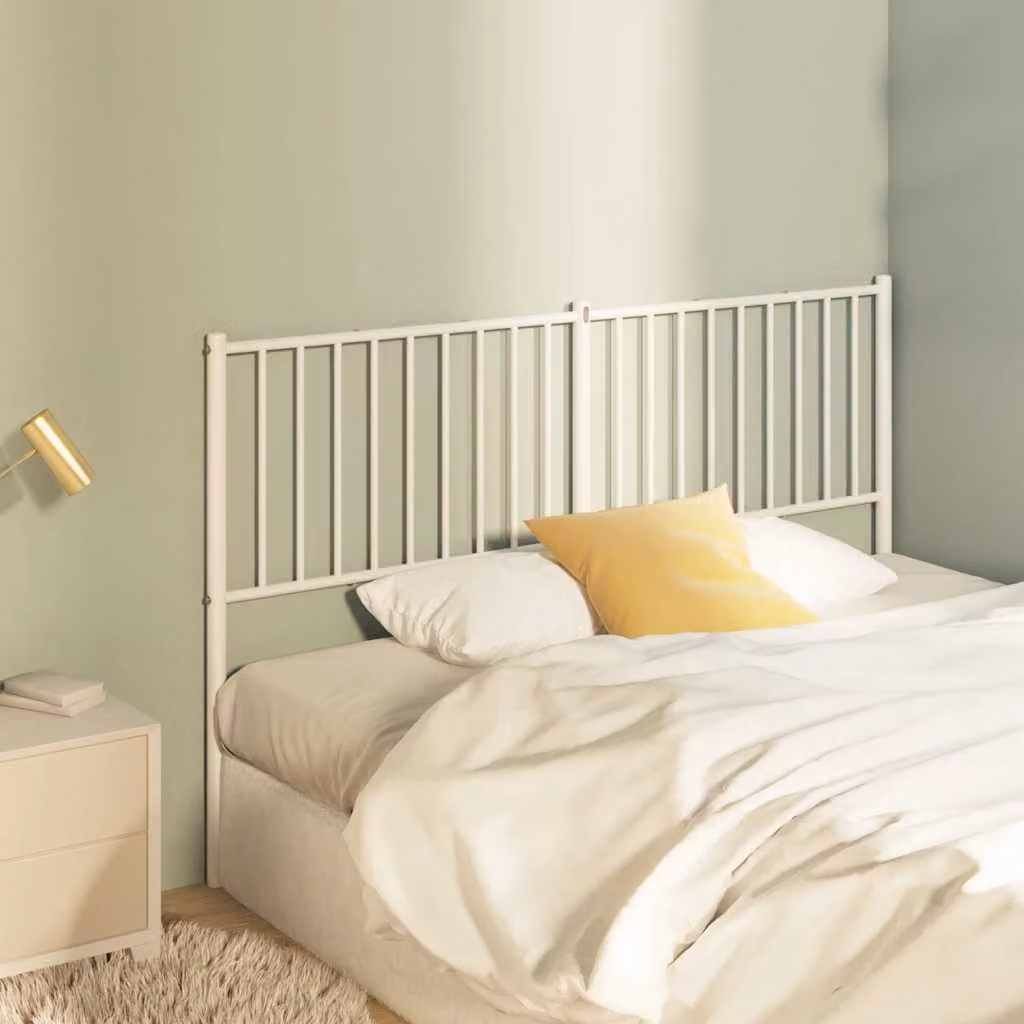 vidaXL Testiera di Ricambio in Metallo Bianco per Letto 160x200 cm