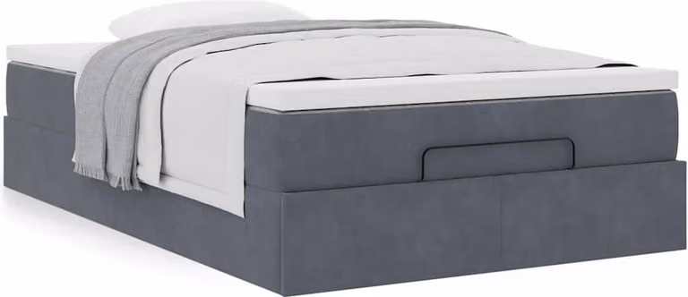 Maison Exclusive - Pouf Letto con Materasso Grigio Scuro 120x190 cm Velluto