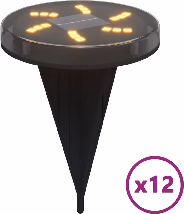 Luci Solari da Terra con Picchetti da Esterno 12pz Bianco Caldo