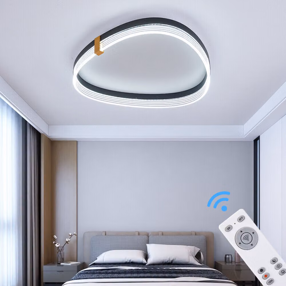Eurotondisplay Plafoniera LED TY4567-5S Telecomando / app mobile Colore della luce regolabile Luminosità dimmerabile oro nero Plafoniera Apparecchio Lampada