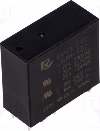 1 relè: bobina elettromagnetica, 12VDC, 16A/250VAC. Mini relè LM1H-12D