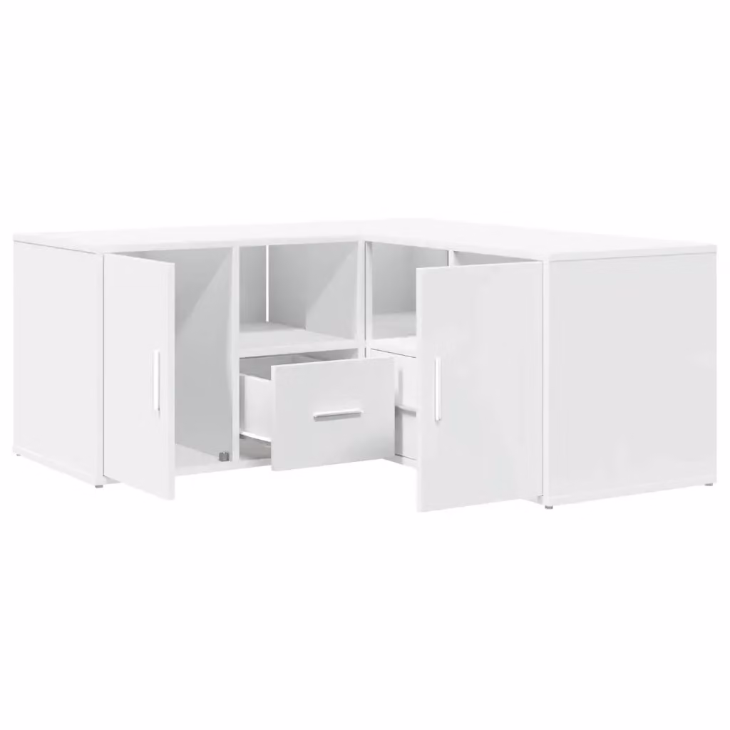 Mobile Angolare Bianco vidaXL in MDF per Soggiorno o Ufficio L: 160 cm, P: 40 cm, H: 45 cm – 2