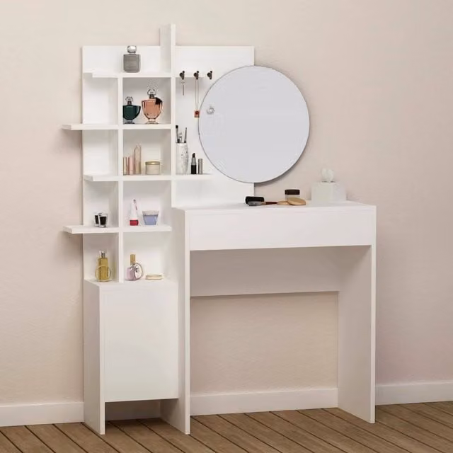 Pago, Consolle Specchio Incluso, 35x71.5x83h cm Bianco