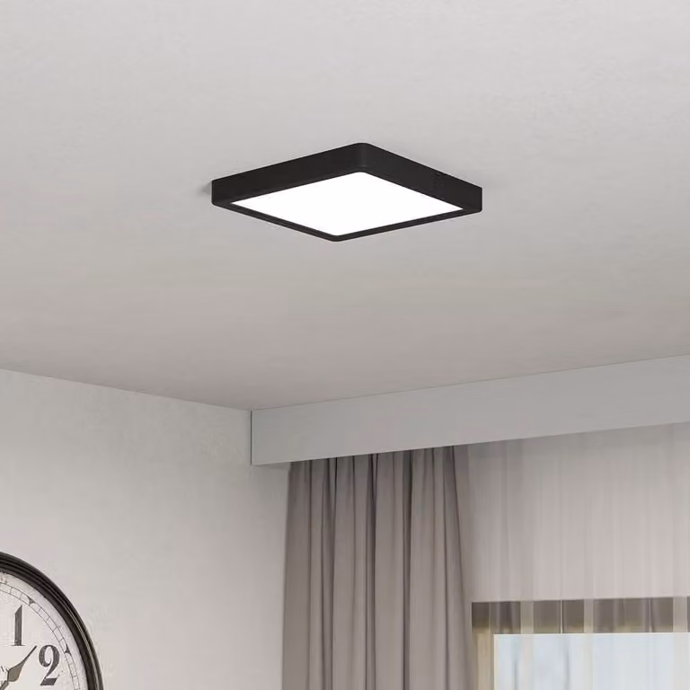 Eglo Plafoniera LED Fueva-6-Z nero 22 x 22 cm RGB dimmerabile