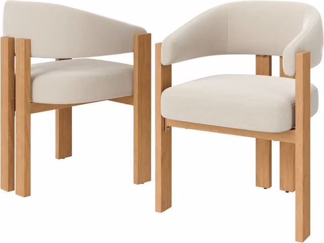 Set 2 sedie da pranzo ergonomiche 49 × 47 × 78 cm; imbottite in flanella con gambe in ferro effetto legno