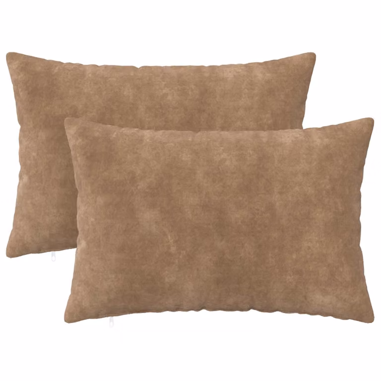 Set di 2 federe vidaXL HEERLEN in microfibra color tortora, L 50 cm x P 30 cm