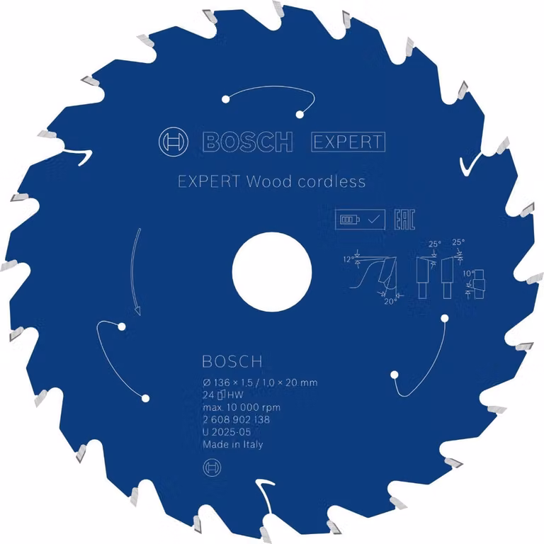 Lama circolare EXPERT Wood, 136x20 mm, Z24