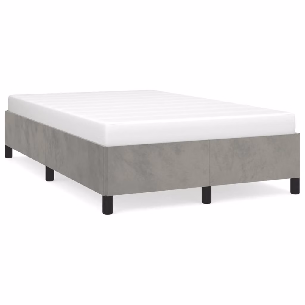 Giroletto senza Materasso Grigio Chiaro 120x200 cm Velluto