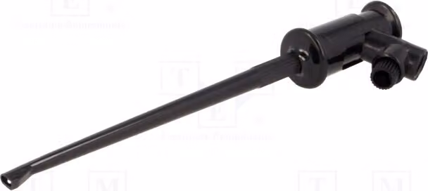 1 x Pinza di presa nera, 3A, 60VDC, con gancio, capacità di presa: max. 1,3 mm, 4 mm. Pinza di presa