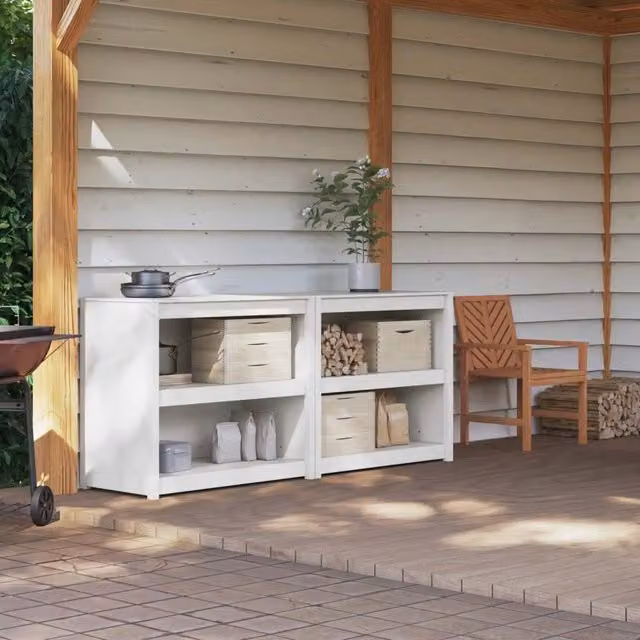 Mobile da cucina da esterno MEPPEL 2 pz Bianco 3443807