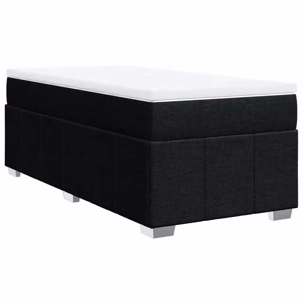 Letto a molle con materasso vidaXL in tessuto nero e bianco, L/P: 90 x 200 cm – 2