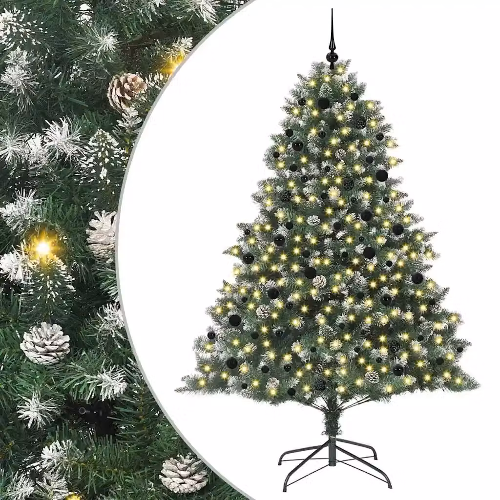 Albero di Natale artificiale verde con luci LED warm white vidaXL Altezza: 240 cm – 2