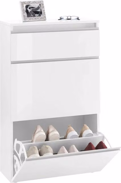 Scarpiera 3 ante L 60 x H 120 x P 26.5 cm 12 paia, bianco