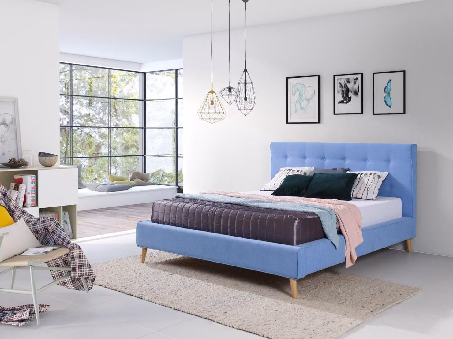 Design Chesterfield Leder Bett Hotel Betten Schlafzimmer Samt Polster