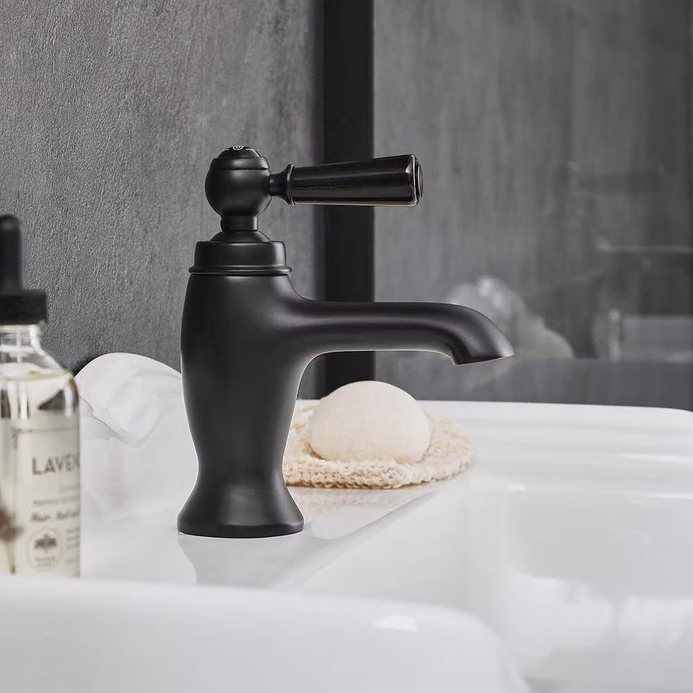 Rubinetto Lavabo Miscelatore Monoforo Nero - Maniglie a leva - Elizabeth