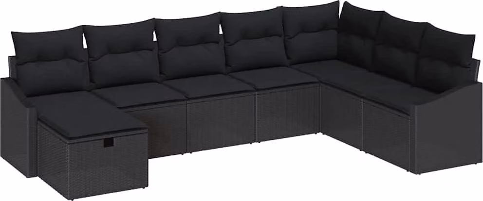 Set Divano da Giardino con cuscino 8 pcs polyrattan