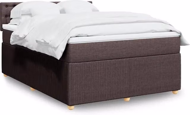 Letto a molle con materasso ibrido vidaXL, colore marrone e bianco, L/P/H: 140 x 190 x 100,5 cm