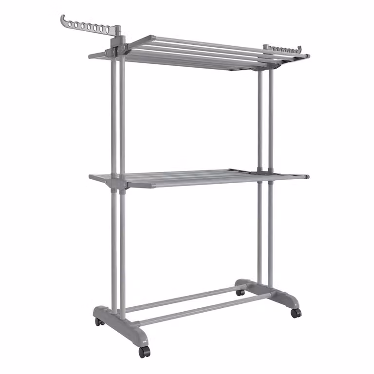 Stendibiancheria Pieghevole multilivello, Grigio Tortora / 3 Livelli (148H cm)