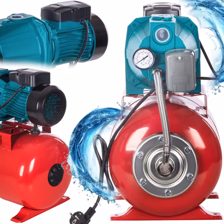 KRAFT&DELE | Pompa idrofuga, 1200 W, 3600 l/h, serbatoio, 24 l, pompa da giardino, pompa dell'acqua, impianto idrico domestico, pompa centrifuga
