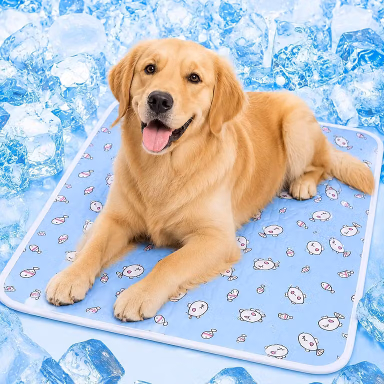Tappetino refrigerante per cani e gatti, 90x70 cm, autorigenerante grazie alla fibra refrigerante, lavabile