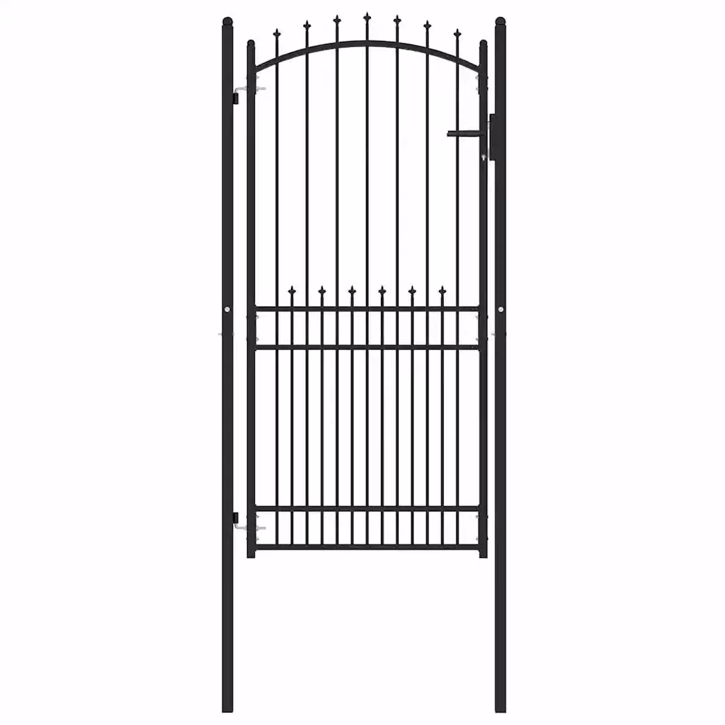 Cancello singolo a battente vidaXL EMMEN in acciaio nero L: 104 cm, H: 147 cm