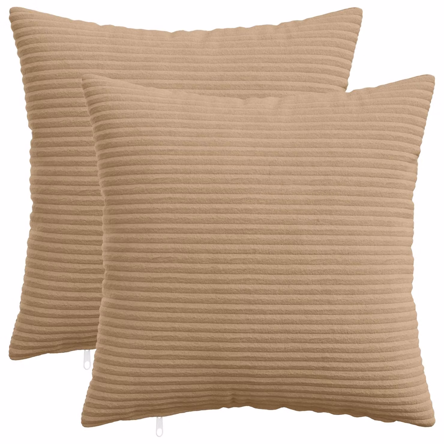 Set di 2 federe vidaXL HEERLEN in velluto a coste marrone, L 45 cm x P 45 cm