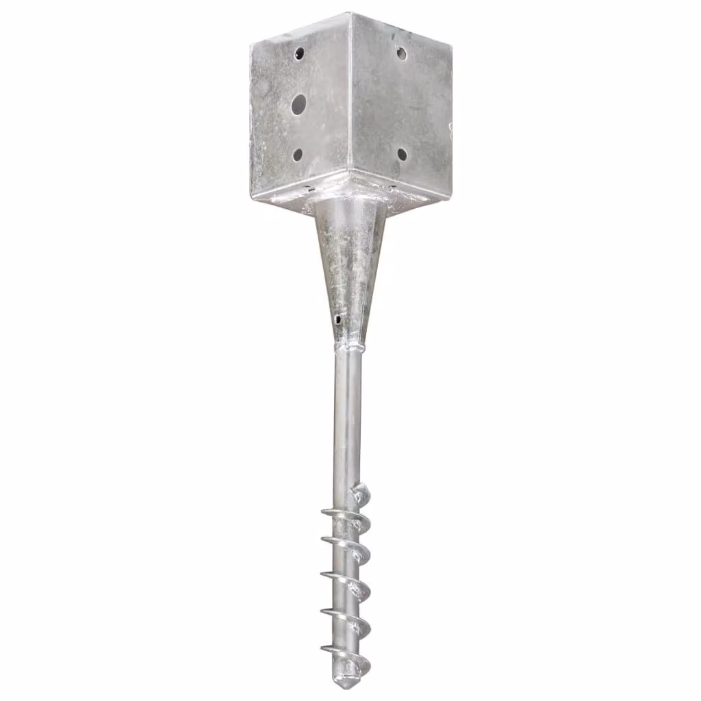 Picchetti di Terra 2 pz Argento 12x12x56 cm in Acciaio Zincato