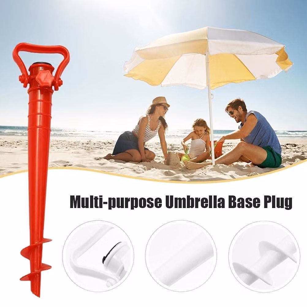 Vite per ombrelloni - Supporto per ombrelloni in acciaio inox - Parti robuste - Base universale - Supporto a vite per ombrelloni - Adatta per spiaggia e giardino