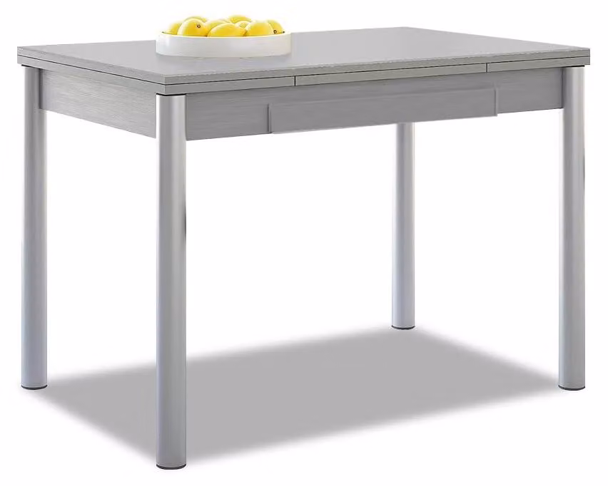 Tavolo da cucina in vetro/metallo, dimensioni 90x50 cm, estendibile fino a 140 cm