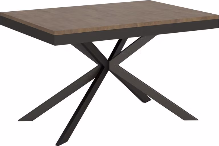 ITYHOME - Tavolo allungabile 120/224x90 cm Plaker Evolution noce telaio e gambe antracite