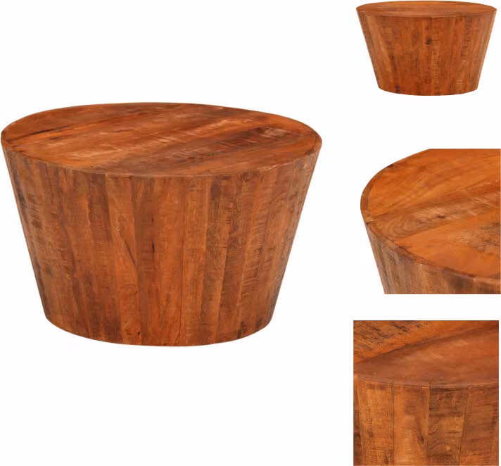 vidaXL Tavolino Ø 52x30 cm in legno massiccio di mango - Tavolini da caffè