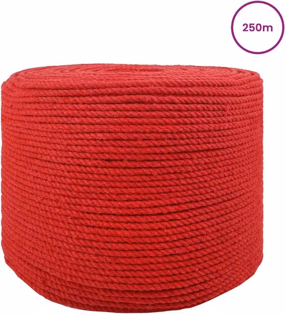 Corda | Fune Rosso 0,8 x 0,8 x 25000 cm Cotone