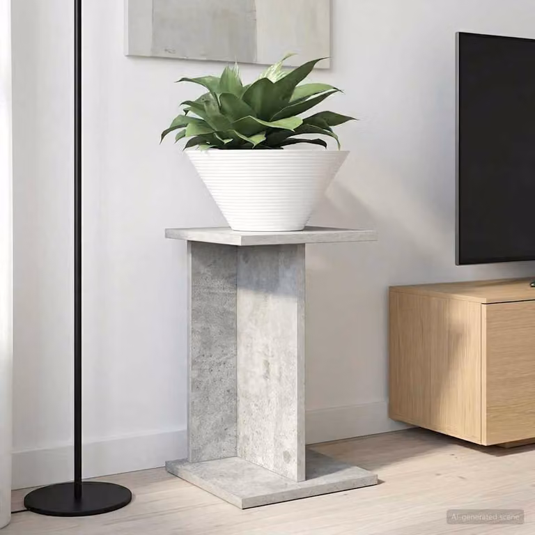 Set di 2 supporti per piante vidaXL in stile moderno, colore grigio cemento, L 25 cm x P 25,5 cm x H 40,5 cm