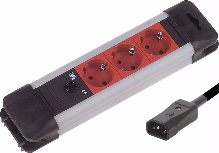 BACHMANN presa multipla 3x contatto di terra cavo di alimentazione spina C14, 2 m