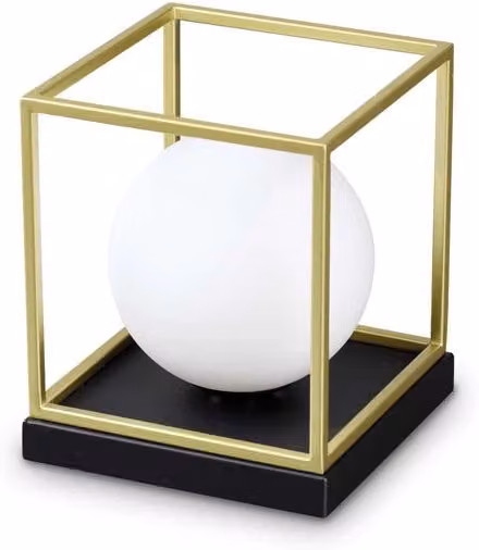 Lampada da scrivania moderna IDEAL LUX Lingotto in metallo e vetro con attacco E14, disponibile in nero, oro/ottone o bianco